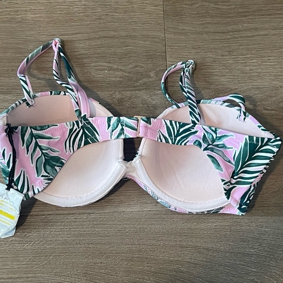 NWT! Shade & Shore Women's Pink and Green Bikini Top - Picture 4 of 4